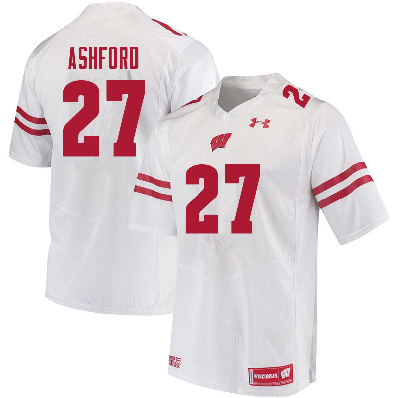 Men #27 Al Ashford Wisconsin Badgers College Football Jerseys Sale-White - Click Image to Close